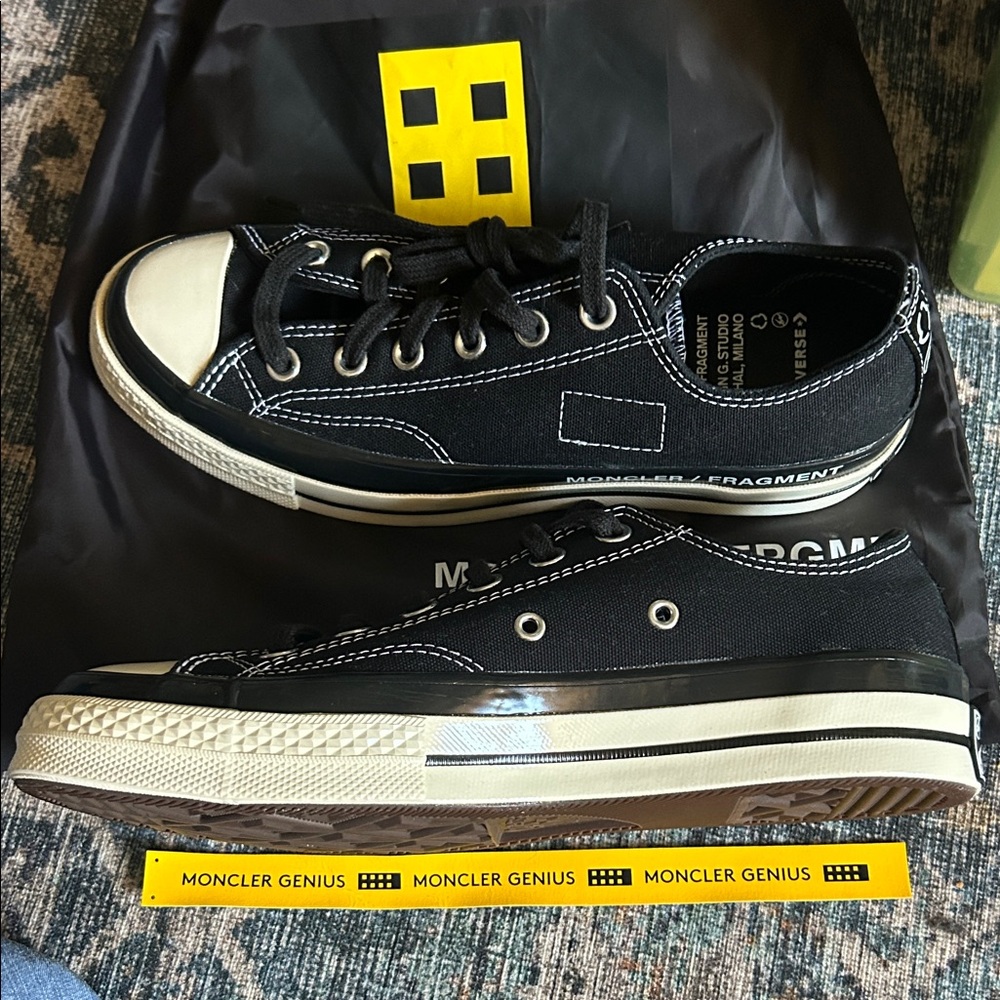 Moncler/fragment Converse Black and White Low-Top Sneakers